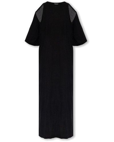 Ann Demeulemeester Cut-out Detail Roundneck Maxi Dress - Black