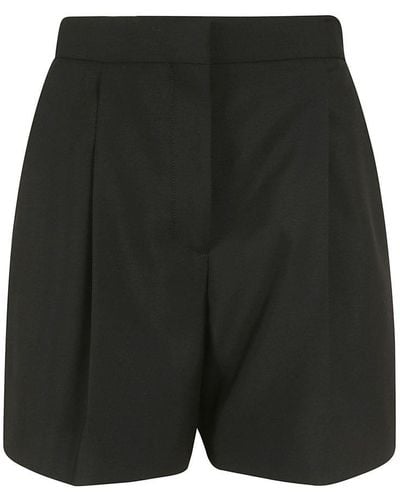 Alexander McQueen High-waist Front-pleat Shorts - Black