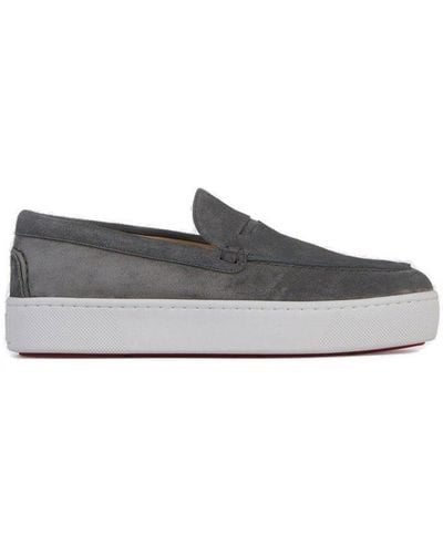 Christian Louboutin Leather Slip-on Sneakers - Grey