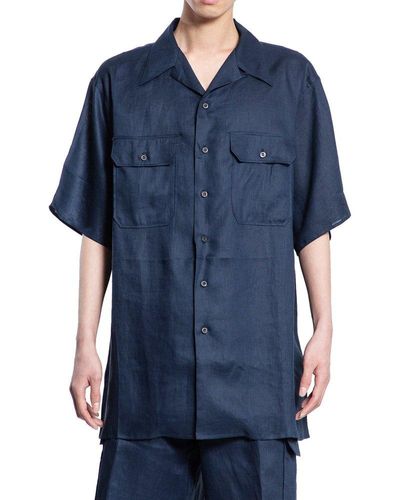 Prada Short-sleeved Button-up Shirt - Blue
