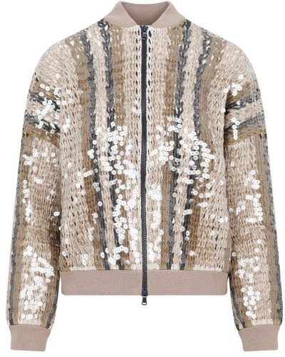 Brunello Cucinelli Sequin-embellished Long-sleeved Sweatshirt - Multicolor