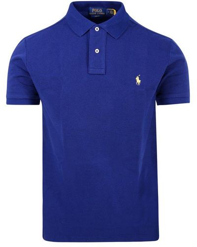 Ralph Lauren Polo Logo Embroidered Polo Shirt - Blue