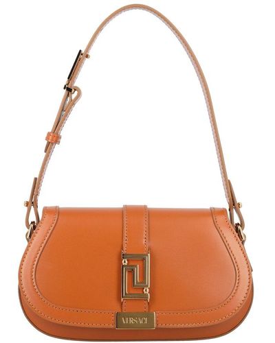 Versace Greca Goddess Mini Leather Bag - Brown