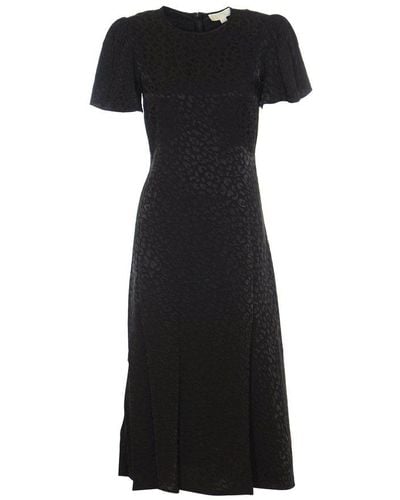 MICHAEL Michael Kors Leopard-print Short-sleeve Dress - Black