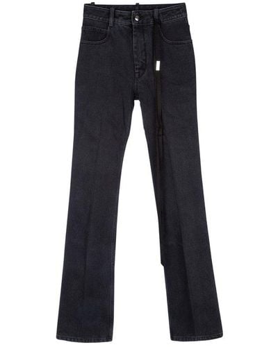 Ann Demeulemeester Straight-leg Strap-detailed Jeans - Blue