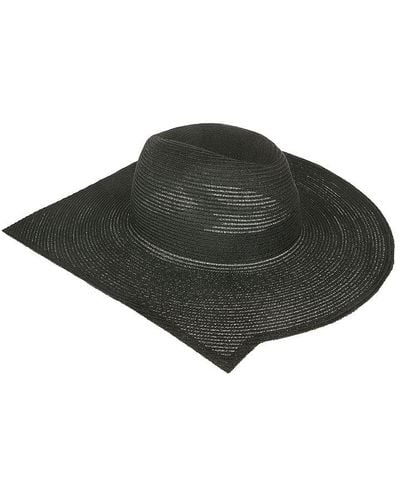 Yohji Yamamoto Stiff Brim Braided Hat - Black