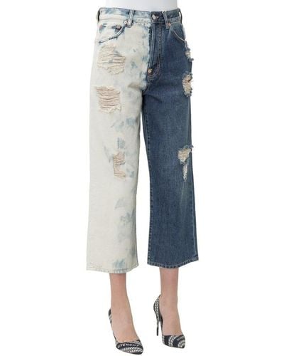 Givenchy Dipped Wide-leg Cropped Jeans - Blue