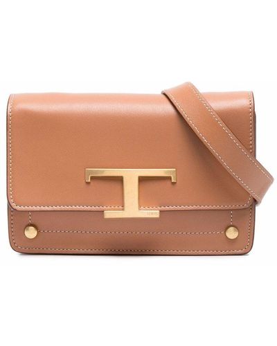 Tod's Timeless Logo Plaque Chained Belt Bag - Brown