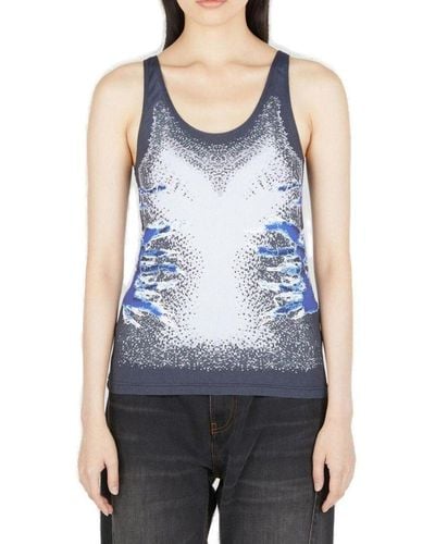 Y. Project Whisker Printed Sleeveless Tank Top - Blue