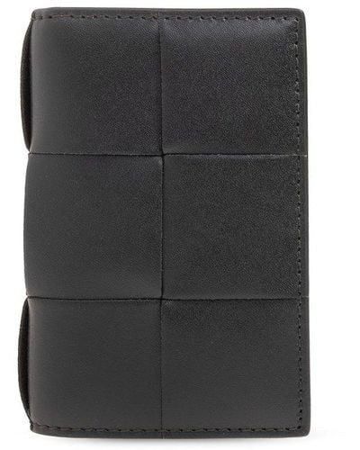 Bottega Veneta Cassette Flap Card Case - Black