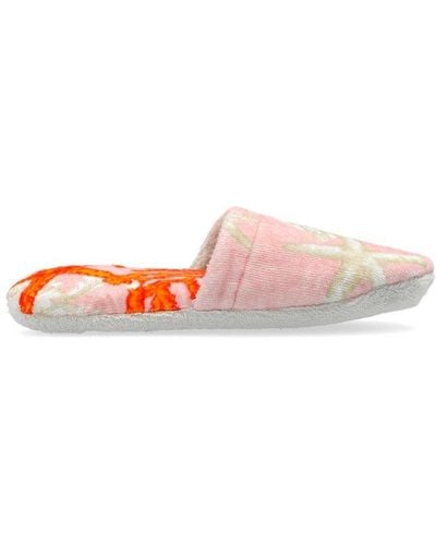 Versace Barocco De La Mer Round-toe Bath Slippers - Pink