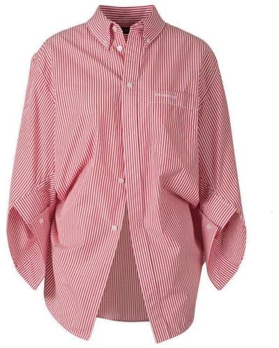 Balenciaga Striped Swing Shirt - Pink