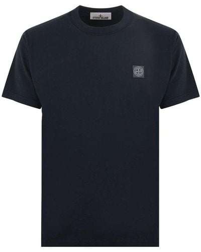Stone Island Logo Patch Crewneck T-shirt - Blue