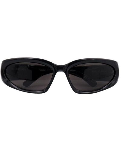 balenciaga oval sunglasses black