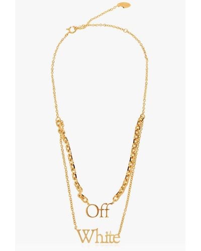 Off-White c/o Virgil Abloh Logo Plaque Chain-linked Necklace - Metallic