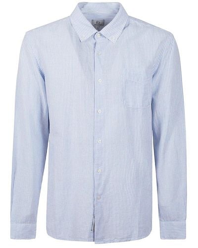 Woolrich Long Sleeved Striped Shirt - Blue