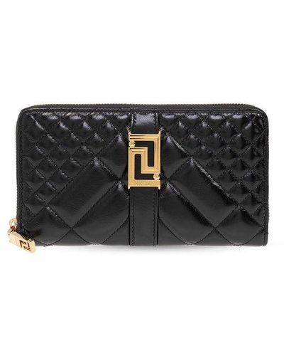 Versace Greca Goddess Zipped Wallet - Black