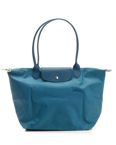 Longchamp Le Pliage Zip-up Large Shoulder Bag - Blue