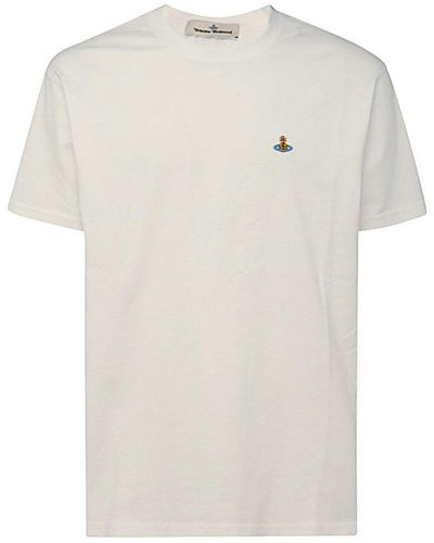 Vivienne Westwood Logo Embroidered Crewneck T-shirt - White