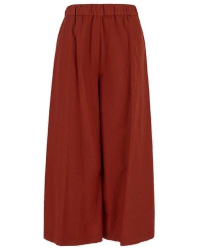 Barena Cropped Wide Leg Trousers - Red
