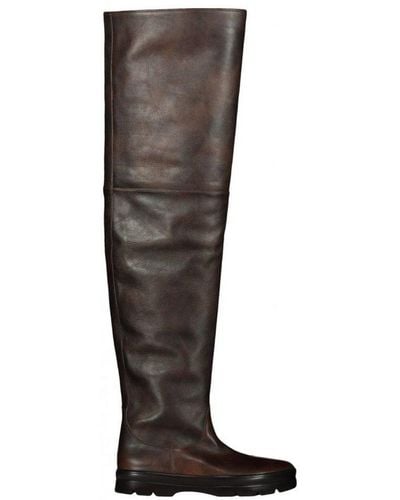 The Row Billie Leather Over-the-knee Boots - Brown