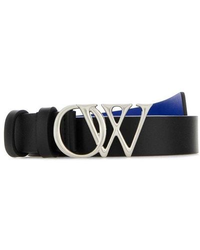 Off-White c/o Virgil Abloh Logo Leather Belt - Black