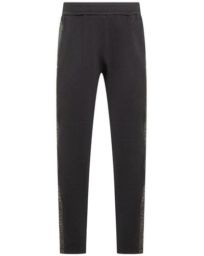 Emporio Armani Logo Tape Elastic Waist Track Pants - Black