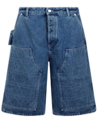 Dior Cannage Carpenter Bermuda Shorts - Blue