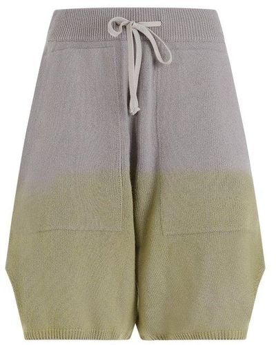Moncler Two-toned Drawstring Knitted Shorts - Gray