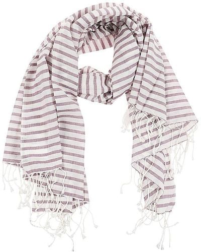 Weekend by Maxmara Yarn-dyed Striped Stole - White