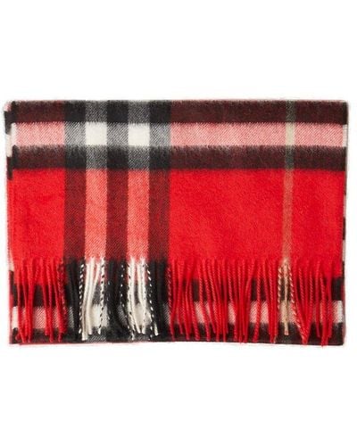 Burberry Check Scarf - Red