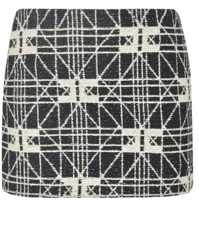 Elisabetta Franchi Geometric-jacquard Tweed Mini Skirt - Black