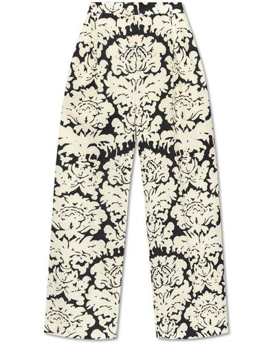 Alexander McQueen Floral Pattern Trousers - White