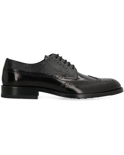 Tod's Leather Lace-Up Shoes - Black