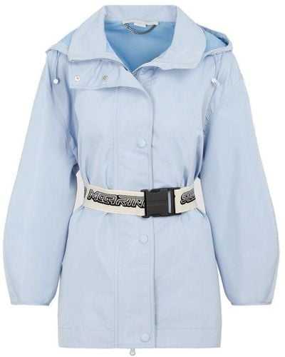 Stella McCartney Hooded Belt Jacket - Blue