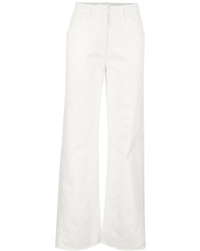 Fabiana Filippi Logo Patch Straight-leg Trousers - White