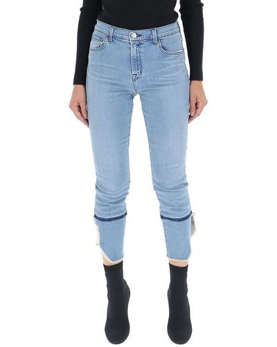 J Brand Side Detail Cropped Jeans - Blue