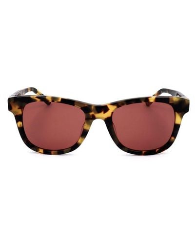 Bally Tortoise Shell Rectangle Frame Sunglasses - Pink