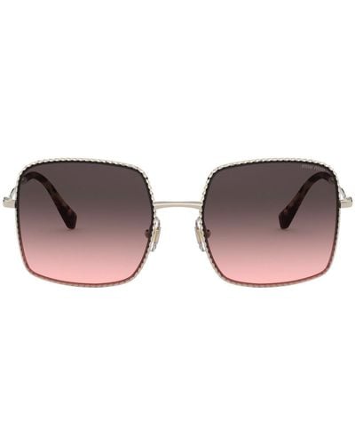 Miu Miu Square Frame Sunglasses - Black