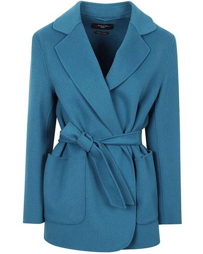 Weekend by Maxmara Oversized Belted Jacket - Blue
