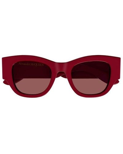 Alexander McQueen Alexander Mcqueen Square Frame Sunglasses - Red