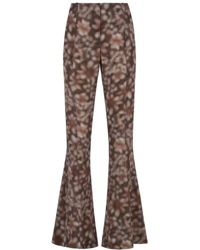 Acne Studios Abstract Printed Flared Hem Trousers - Brown