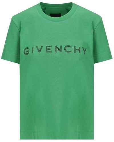 Givenchy Logo Embellished Crewneck T-shirt - Green