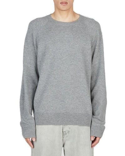 A.P.C. Logo Embroidered Knitted Jumper - Grey