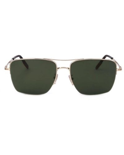Zegna Rectangle Frame Sunglasses - Green