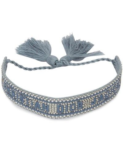 Dior Logo Embellished Bracelet - Blue