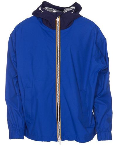 K-Way Zipped Hooded Jacket - Blue