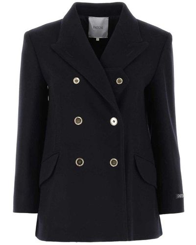 Patou Double Breasted Tailored Blazer - Black