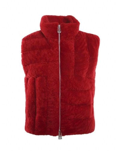 Bottega Veneta Quilted Zip-up Sleeveless Jacket - Red
