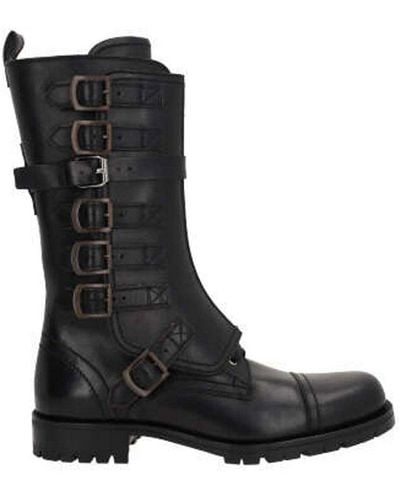 Dolce & Gabbana Buckle Detailed Boots - Black